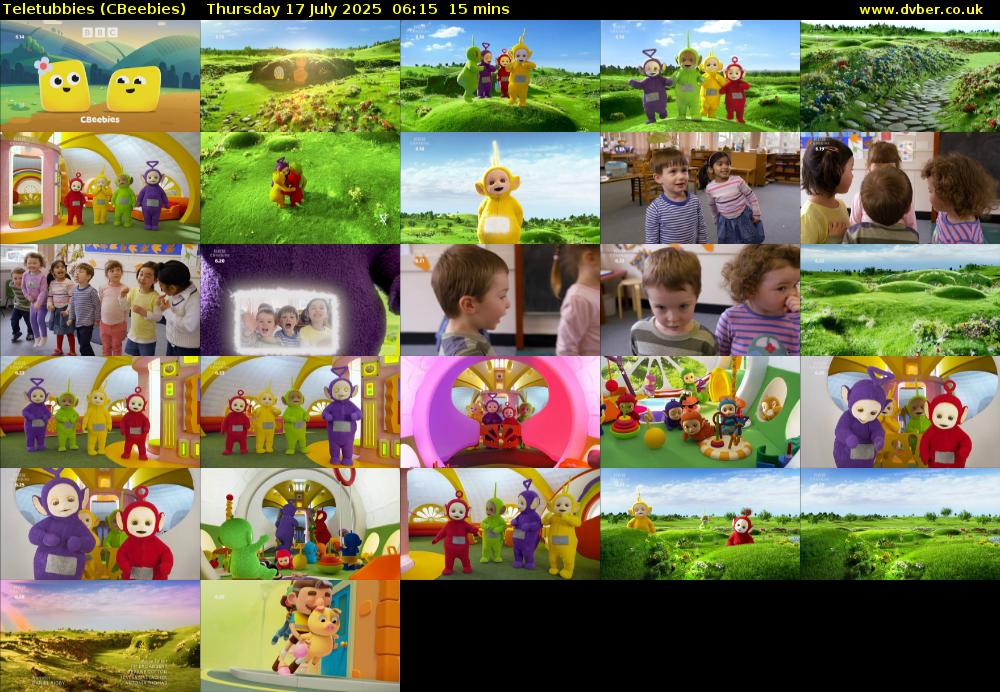Teletubbies (CBeebies) Thursday 17 July 2025 06:15 - 06:30