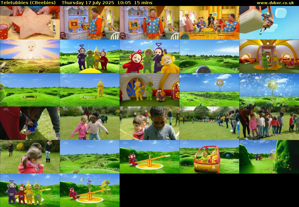 Teletubbies (CBeebies) Thursday 17 July 2025 10:05 - 10:20