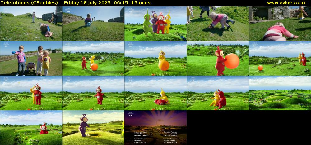 Teletubbies (CBeebies) Friday 18 July 2025 06:15 - 06:30