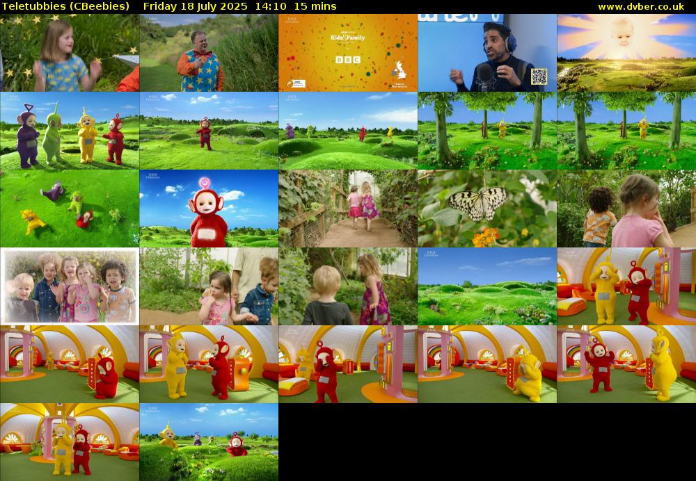 Teletubbies (CBeebies) Friday 18 July 2025 14:10 - 14:25