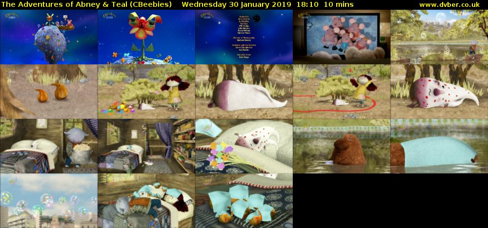 The Adventures of Abney & Teal (CBeebies) Wednesday 30 January 2019 18:10 - 18:20