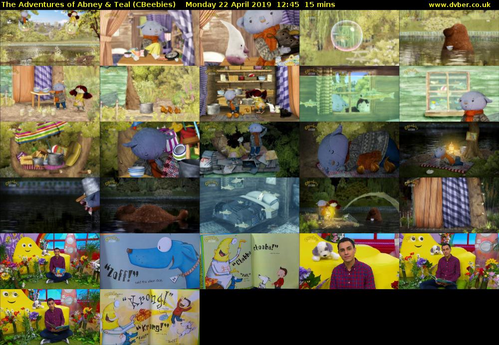 The Adventures of Abney & Teal (CBeebies) Monday 22 April 2019 12:45 - 13:00