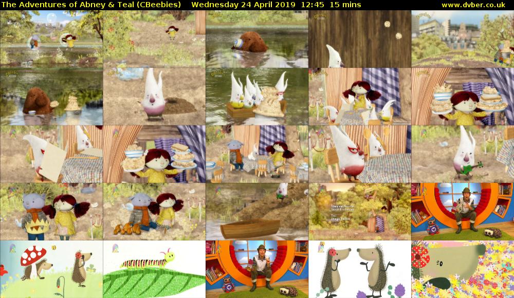 The Adventures of Abney & Teal (CBeebies) Wednesday 24 April 2019 12:45 - 13:00
