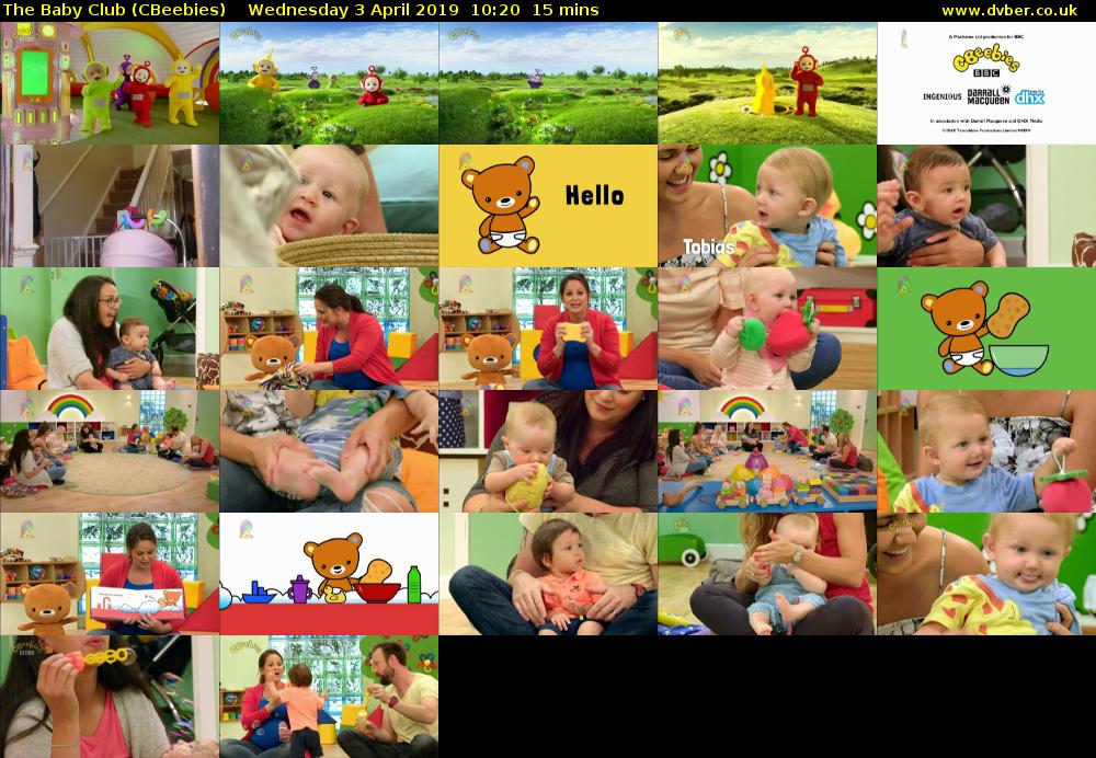 The Baby Club (CBeebies) Wednesday 3 April 2019 10:20 - 10:35