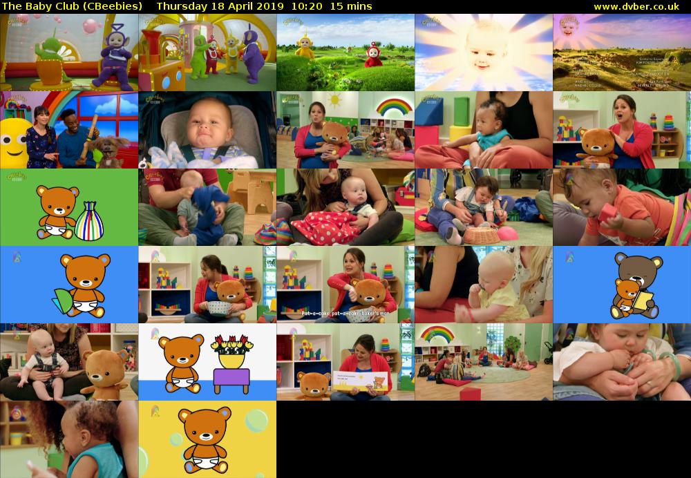 The Baby Club (CBeebies) Thursday 18 April 2019 10:20 - 10:35