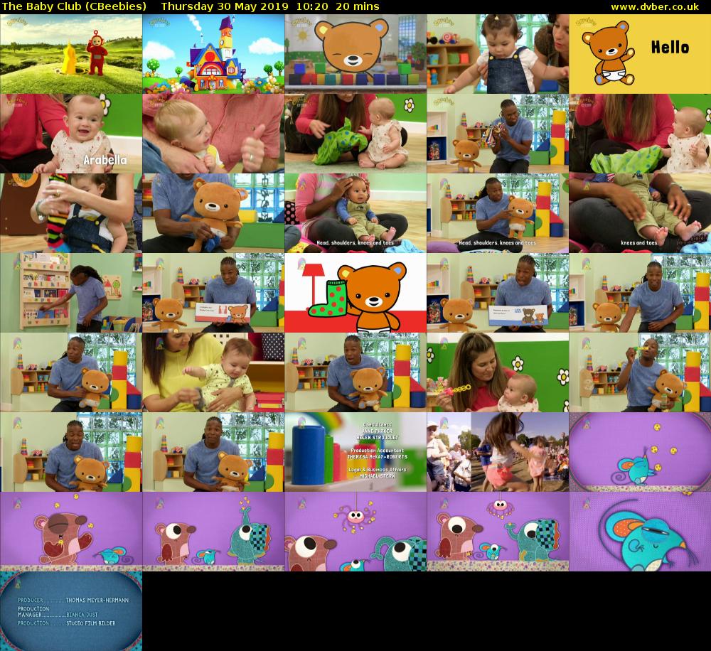 The Baby Club (CBeebies) Thursday 30 May 2019 10:20 - 10:40