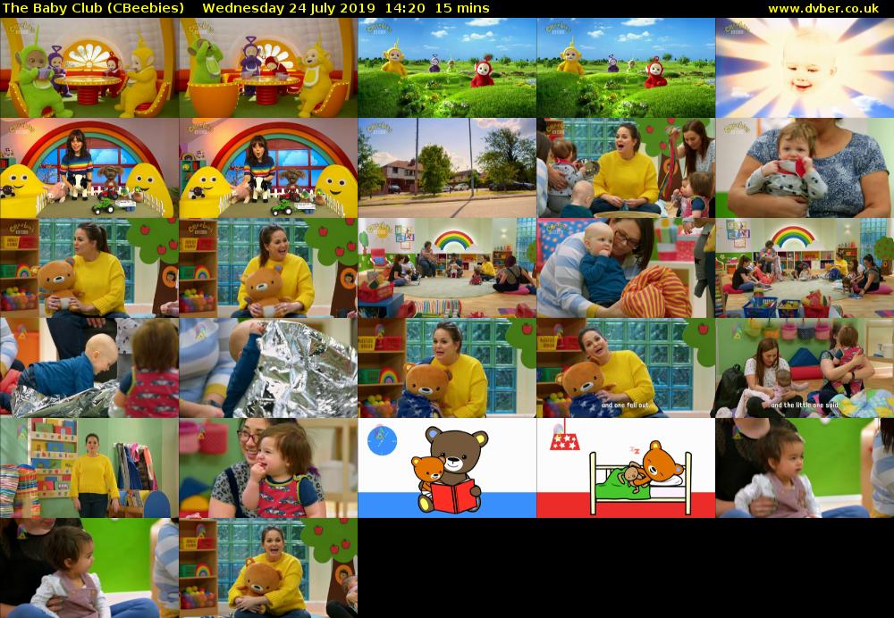 The Baby Club (CBeebies) Wednesday 24 July 2019 14:20 - 14:35