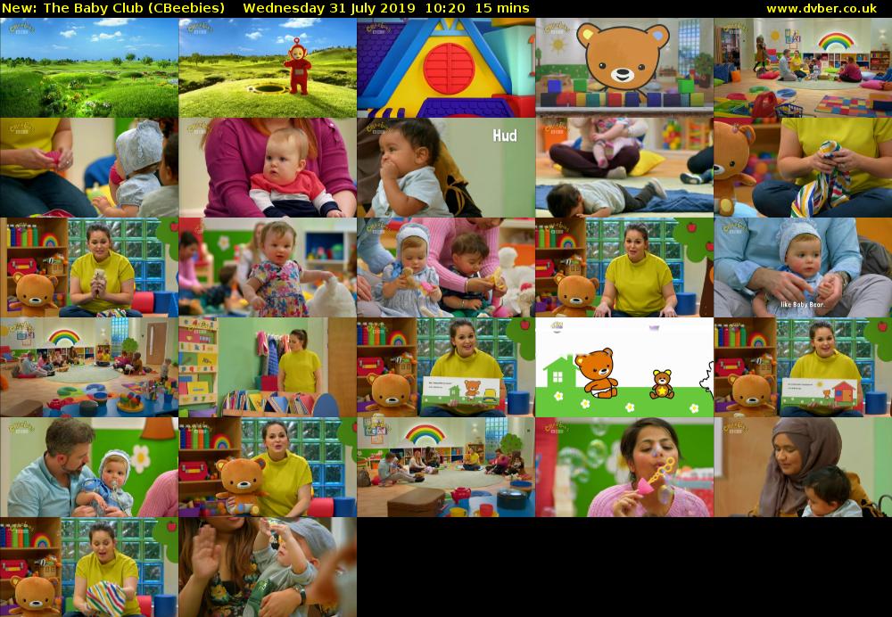 The Baby Club (CBeebies) Wednesday 31 July 2019 10:20 - 10:35