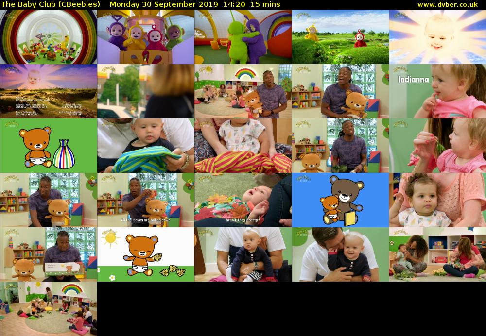 The Baby Club (CBeebies) Monday 30 September 2019 14:20 - 14:35
