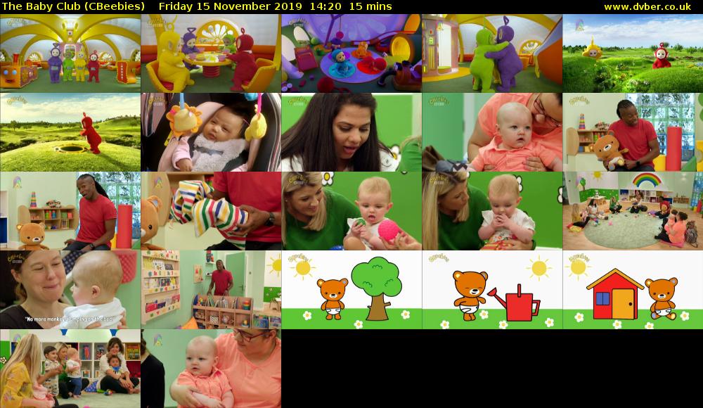 The Baby Club (CBeebies) Friday 15 November 2019 14:20 - 14:35