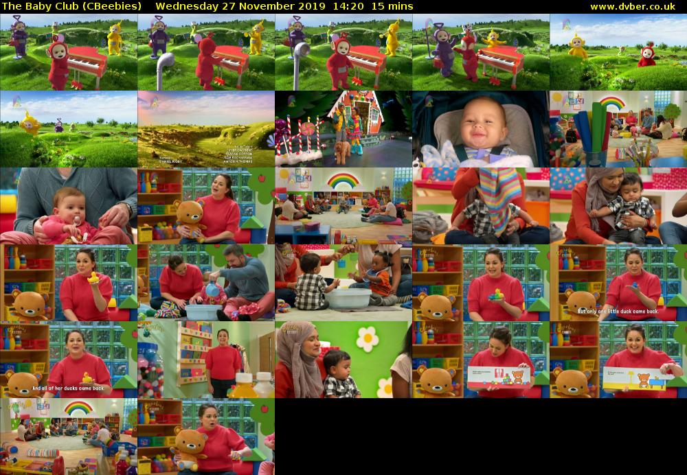 The Baby Club (CBeebies) Wednesday 27 November 2019 14:20 - 14:35