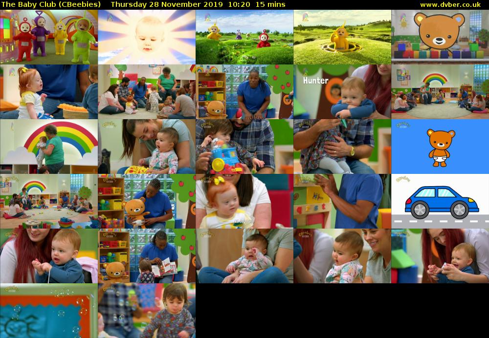 The Baby Club (CBeebies) Thursday 28 November 2019 10:20 - 10:35