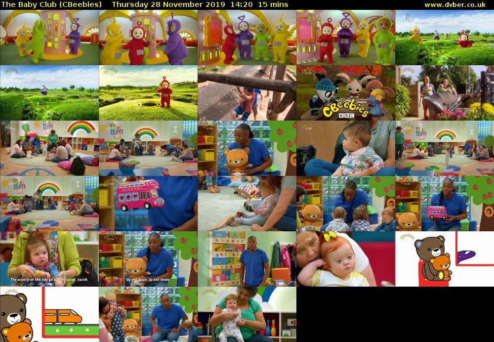 The Baby Club (CBeebies) Thursday 28 November 2019 14:20 - 14:35