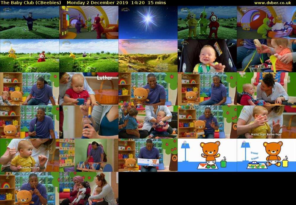 The Baby Club (CBeebies) Monday 2 December 2019 14:20 - 14:35