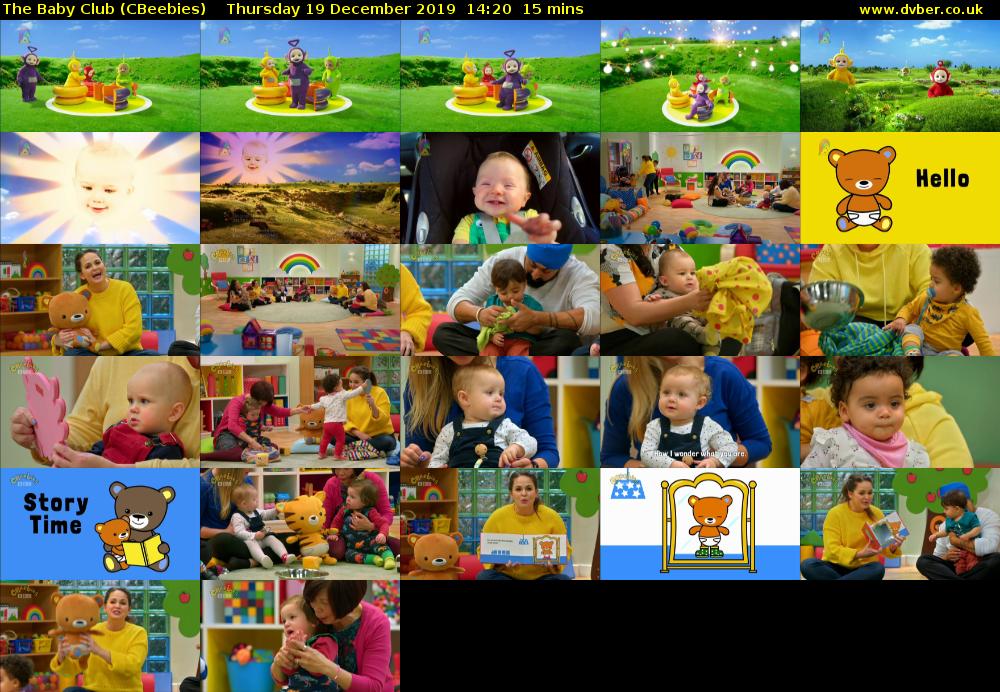 The Baby Club (CBeebies) Thursday 19 December 2019 14:20 - 14:35