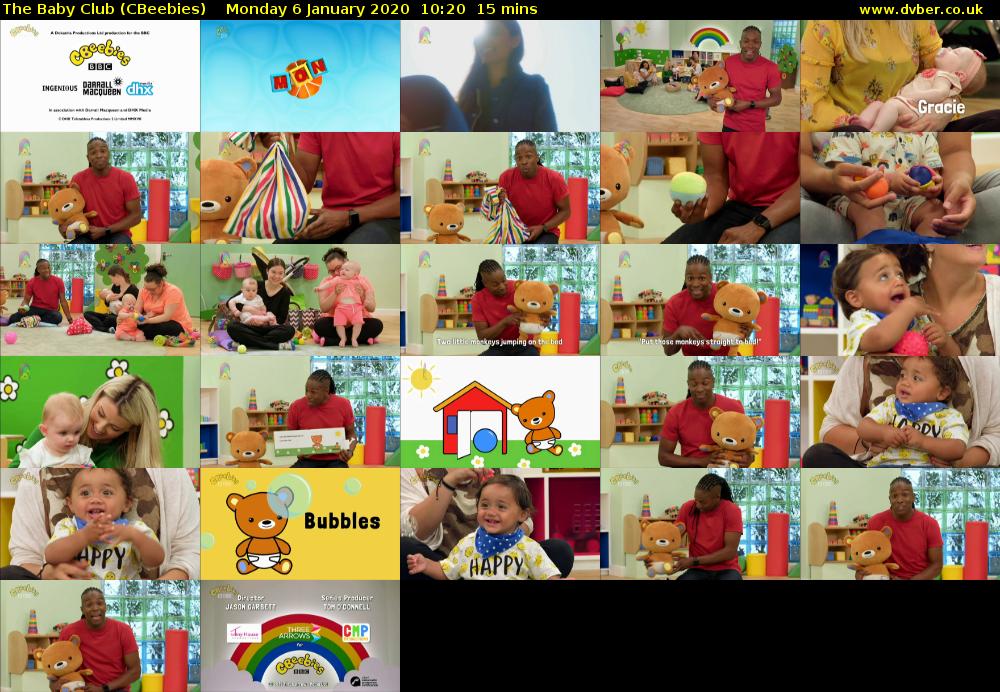 The Baby Club (CBeebies) Monday 6 January 2020 10:20 - 10:35