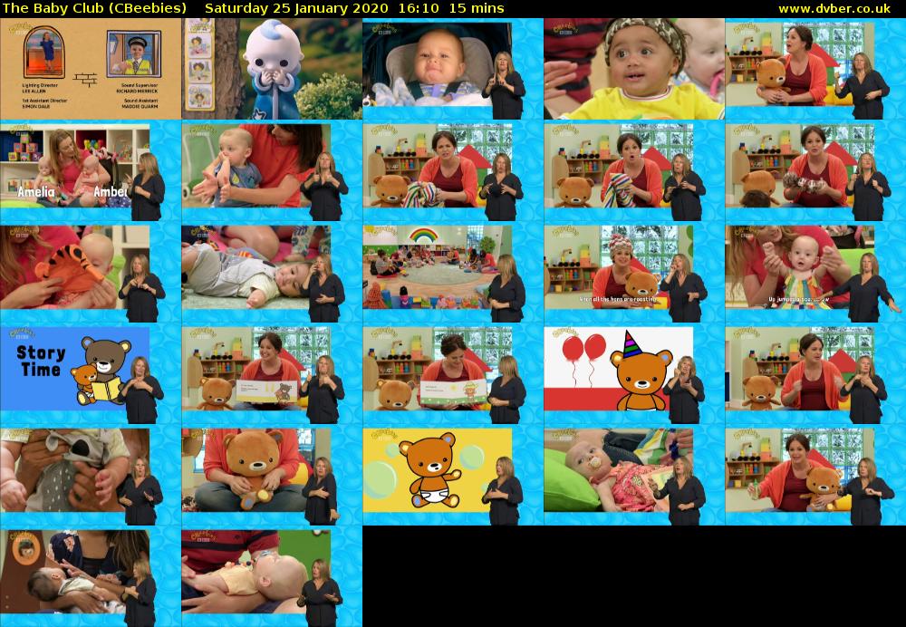 The Baby Club (CBeebies) Saturday 25 January 2020 16:10 - 16:25