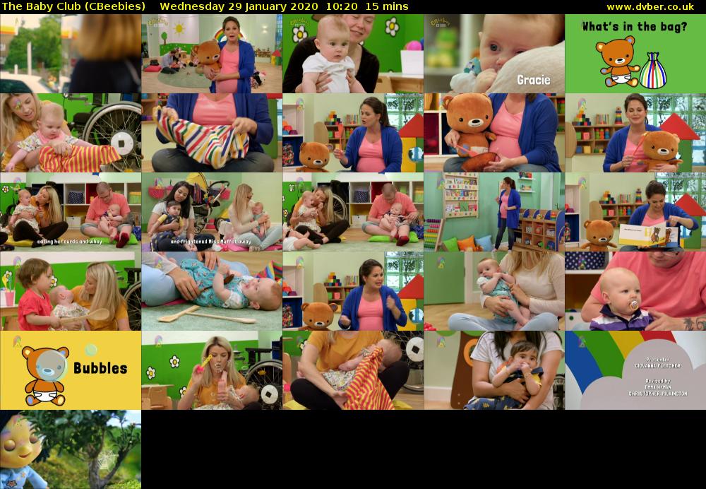 The Baby Club (CBeebies) Wednesday 29 January 2020 10:20 - 10:35