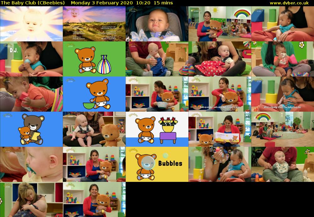 The Baby Club (CBeebies) Monday 3 February 2020 10:20 - 10:35