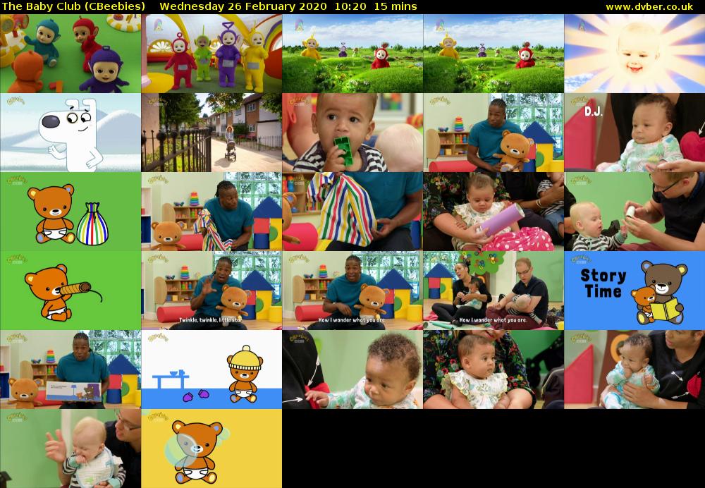 The Baby Club (CBeebies) Wednesday 26 February 2020 10:20 - 10:35