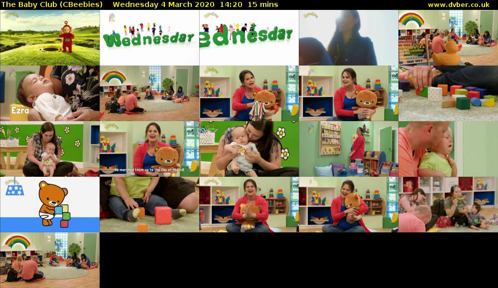 The Baby Club (CBeebies) Wednesday 4 March 2020 14:20 - 14:35