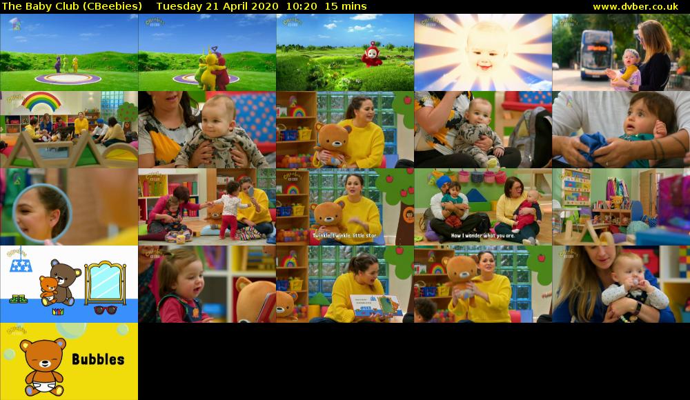 The Baby Club (CBeebies) Tuesday 21 April 2020 10:20 - 10:35