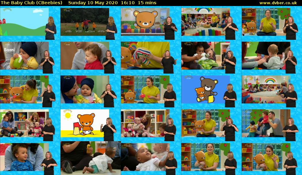 The Baby Club (CBeebies) Sunday 10 May 2020 16:10 - 16:25