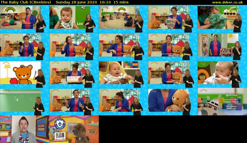The Baby Club (CBeebies) Sunday 28 June 2020 16:10 - 16:25