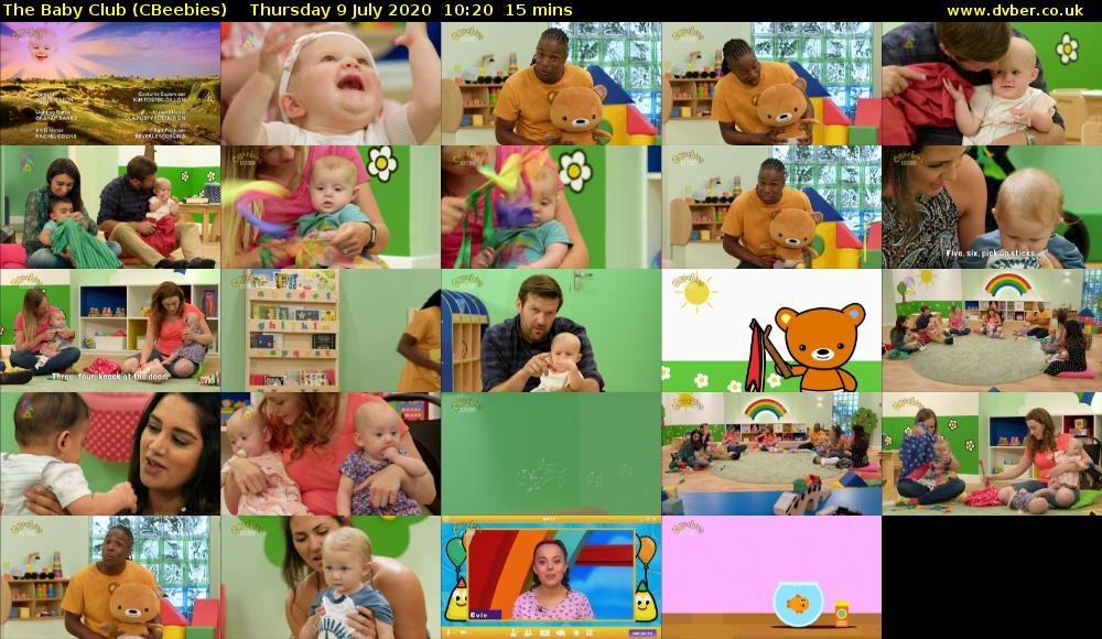 The Baby Club (CBeebies) Thursday 9 July 2020 10:20 - 10:35