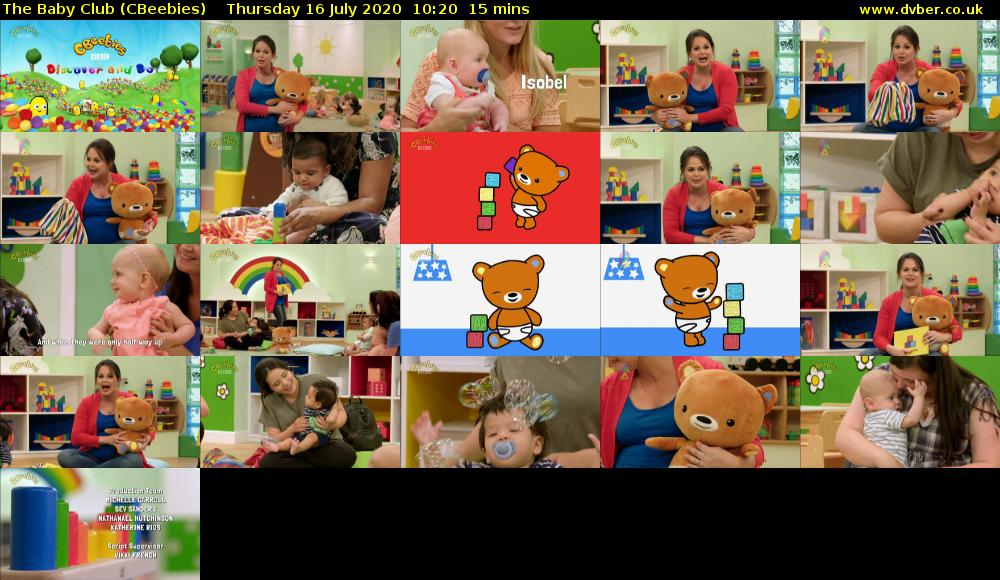 The Baby Club (CBeebies) Thursday 16 July 2020 10:20 - 10:35
