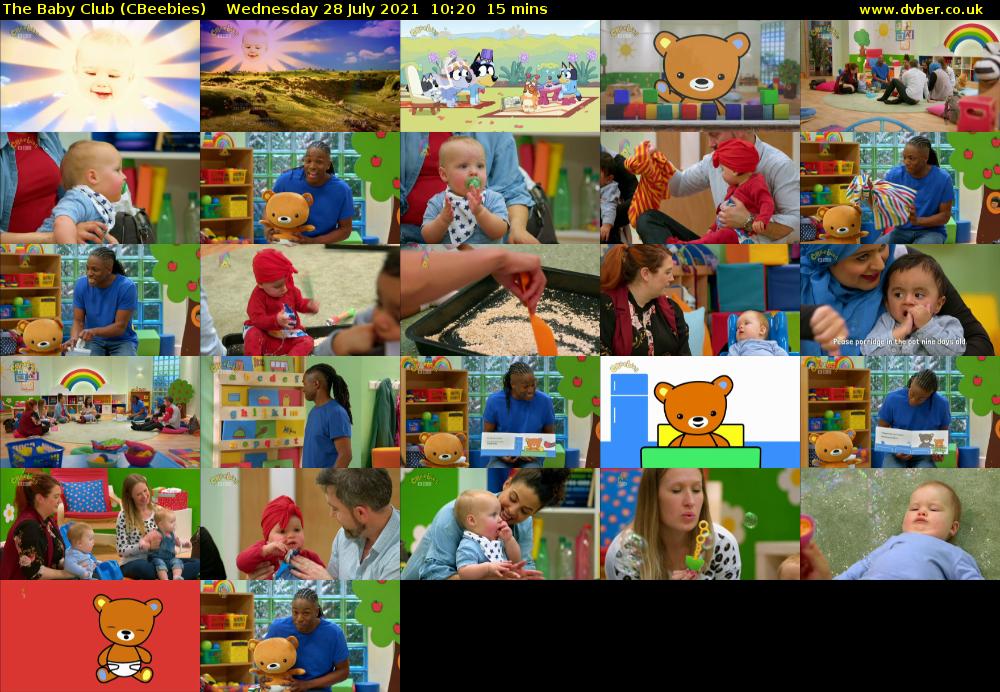 The Baby Club (CBeebies) Wednesday 28 July 2021 10:20 - 10:35