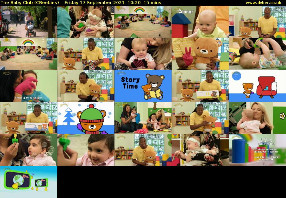 The Baby Club (CBeebies) Friday 17 September 2021 10:20 - 10:35