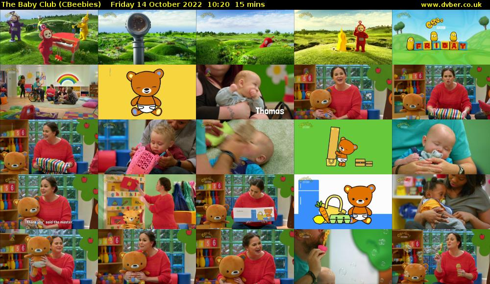 The Baby Club (CBeebies) Friday 14 October 2022 10:20 - 10:35