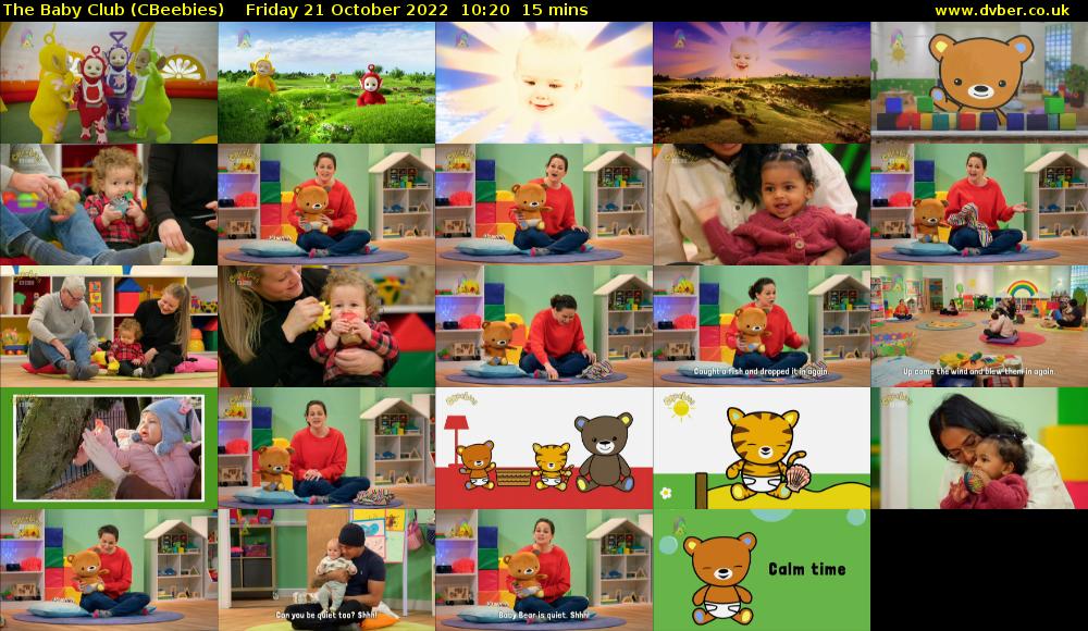 The Baby Club (CBeebies) Friday 21 October 2022 10:20 - 10:35