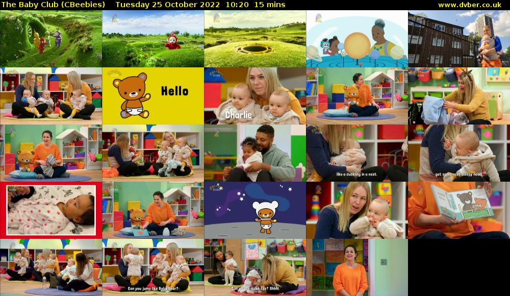 The Baby Club (CBeebies) Tuesday 25 October 2022 10:20 - 10:35