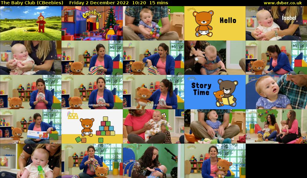 The Baby Club (CBeebies) Friday 2 December 2022 10:20 - 10:35