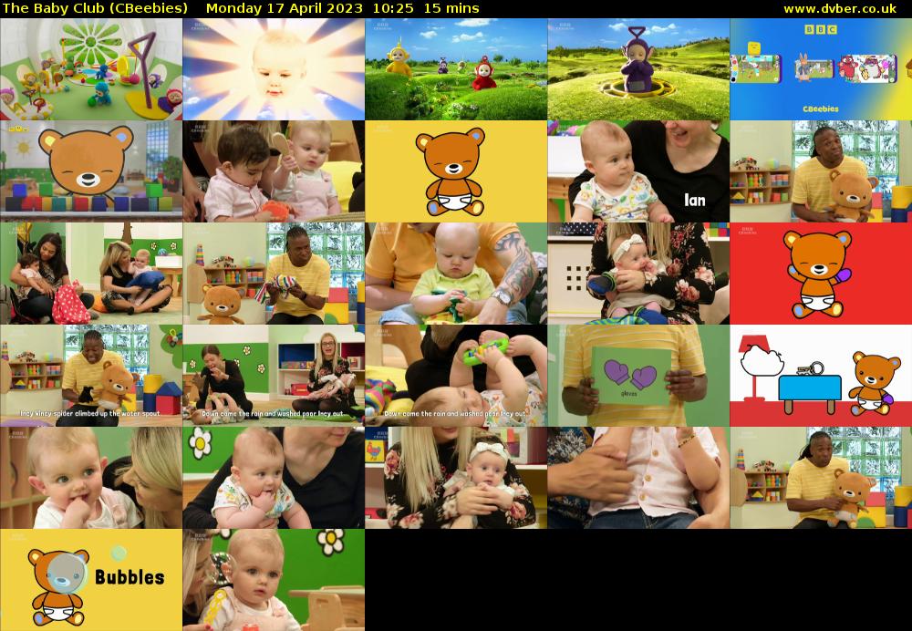 The Baby Club (CBeebies) Monday 17 April 2023 10:25 - 10:40