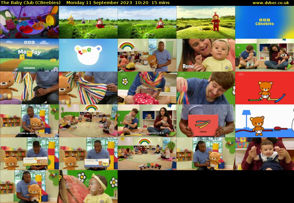 The Baby Club (CBeebies) Monday 11 September 2023 10:20 - 10:35