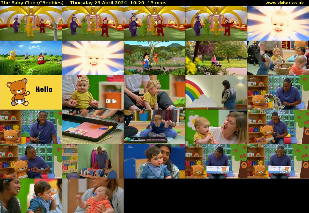 The Baby Club (CBeebies) Thursday 25 April 2024 10:20 - 10:35