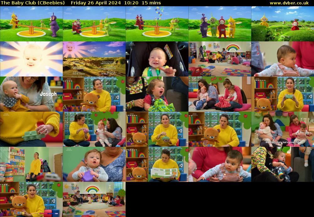 The Baby Club (CBeebies) Friday 26 April 2024 10:20 - 10:35
