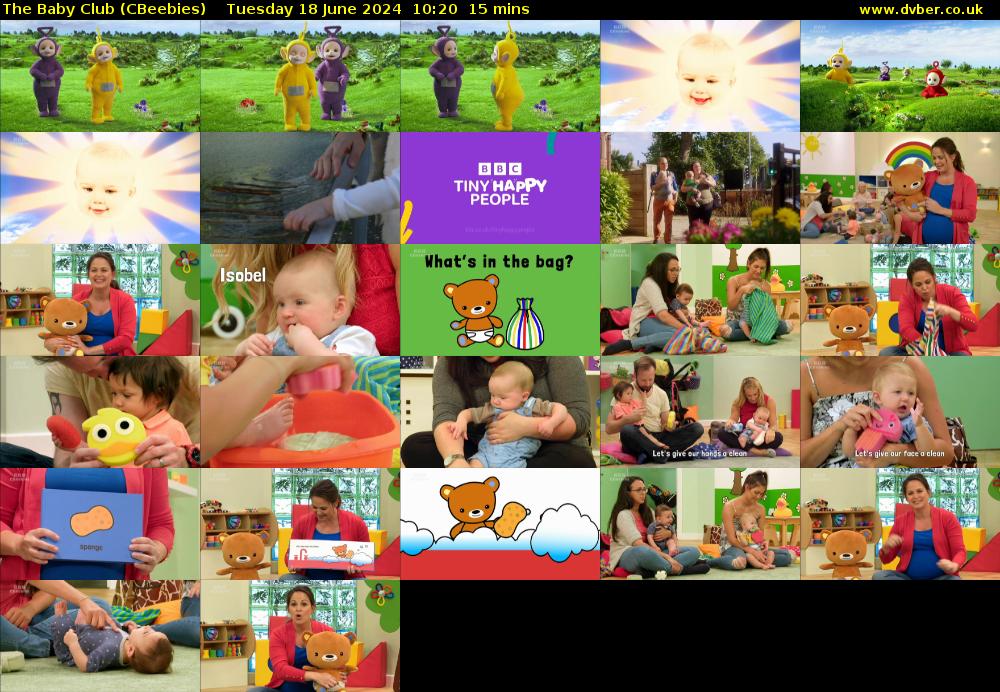 The Baby Club (CBeebies) Tuesday 18 June 2024 10:20 - 10:35
