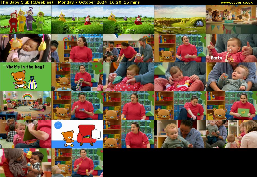 The Baby Club (CBeebies) Monday 7 October 2024 10:20 - 10:35