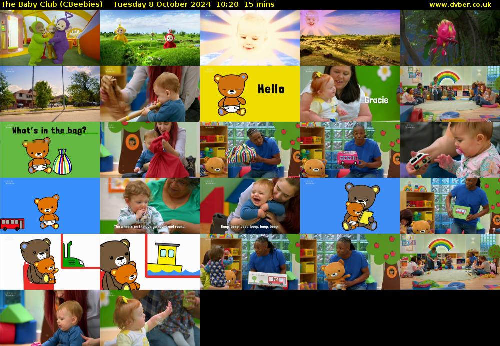 The Baby Club (CBeebies) Tuesday 8 October 2024 10:20 - 10:35