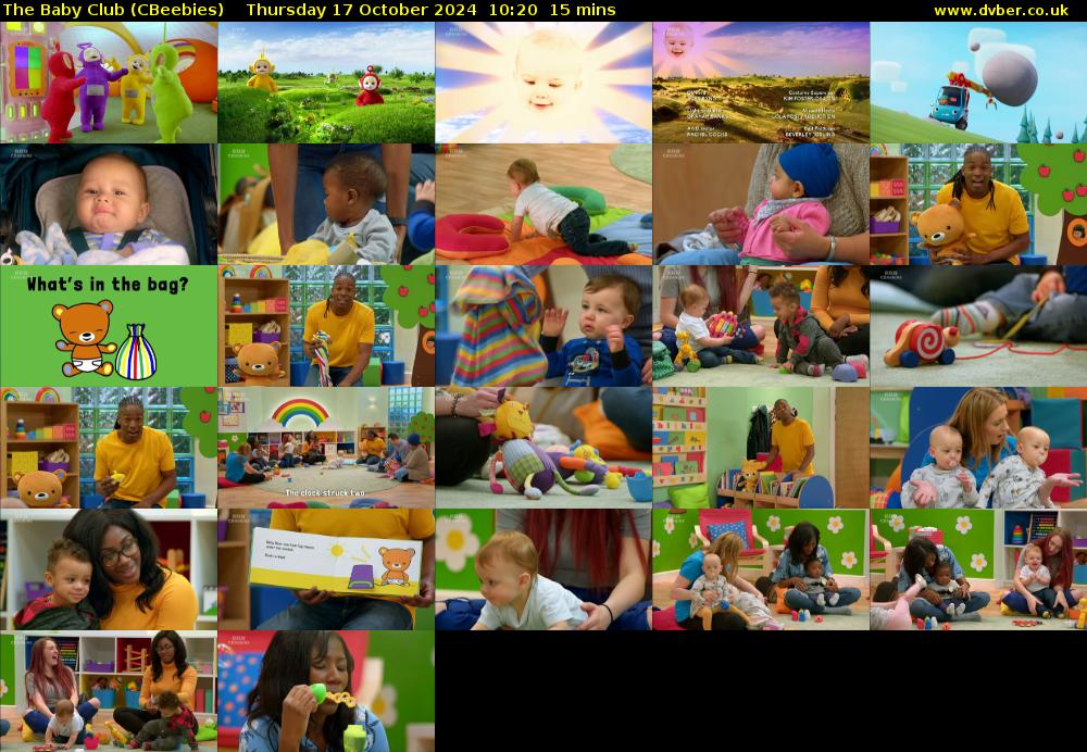 The Baby Club (CBeebies) Thursday 17 October 2024 10:20 - 10:35