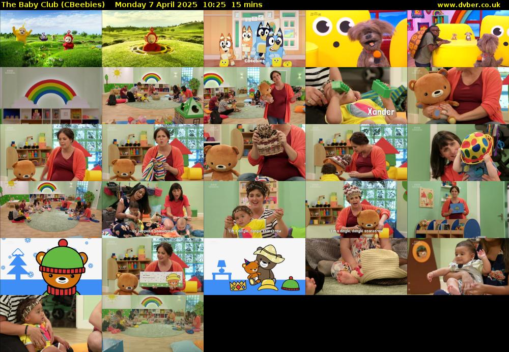 The Baby Club (CBeebies) Monday 7 April 2025 10:25 - 10:40