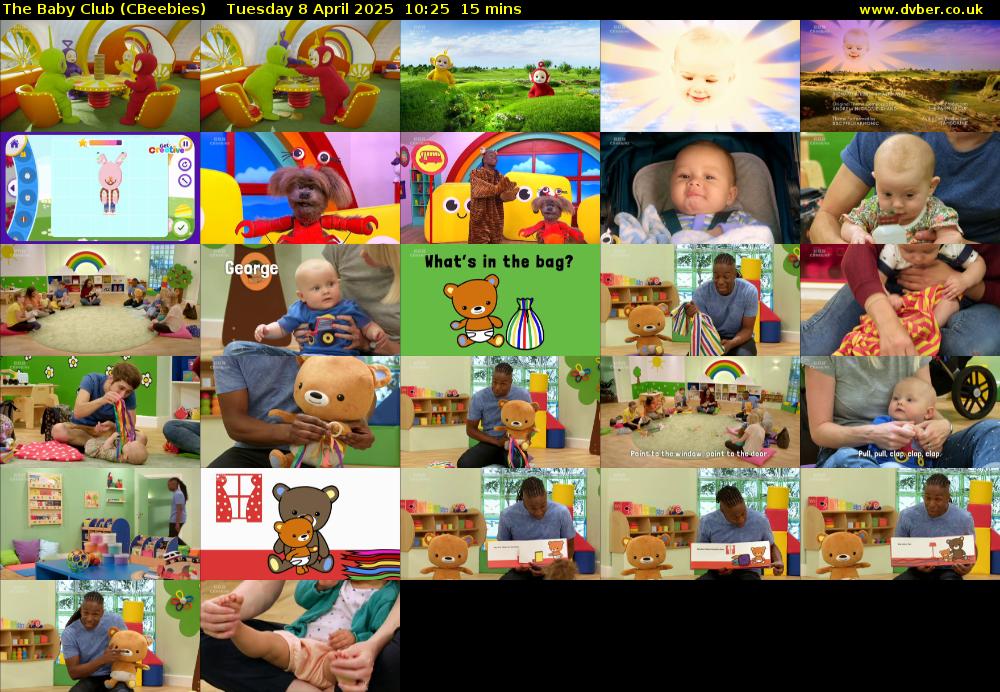The Baby Club (CBeebies) Tuesday 8 April 2025 10:25 - 10:40