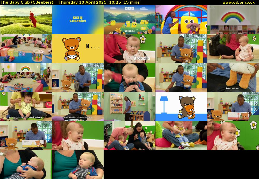 The Baby Club (CBeebies) Thursday 10 April 2025 10:25 - 10:40