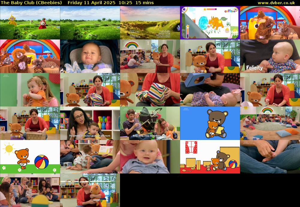 The Baby Club (CBeebies) Friday 11 April 2025 10:25 - 10:40
