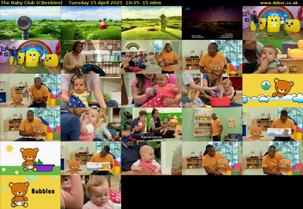 The Baby Club (CBeebies) Tuesday 15 April 2025 10:25 - 10:40