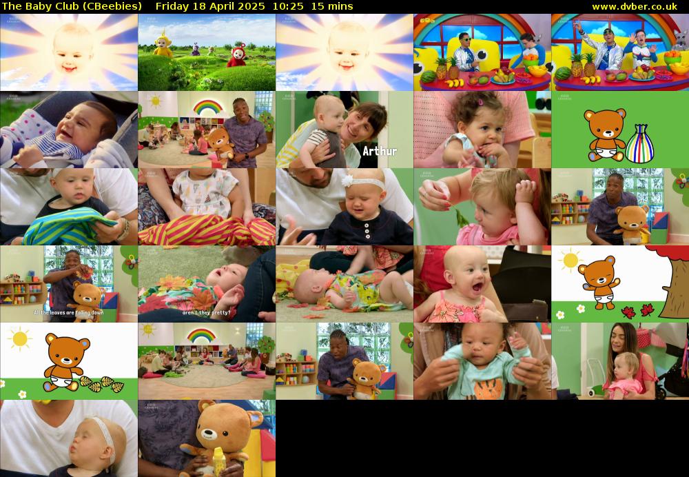 The Baby Club (CBeebies) Friday 18 April 2025 10:25 - 10:40